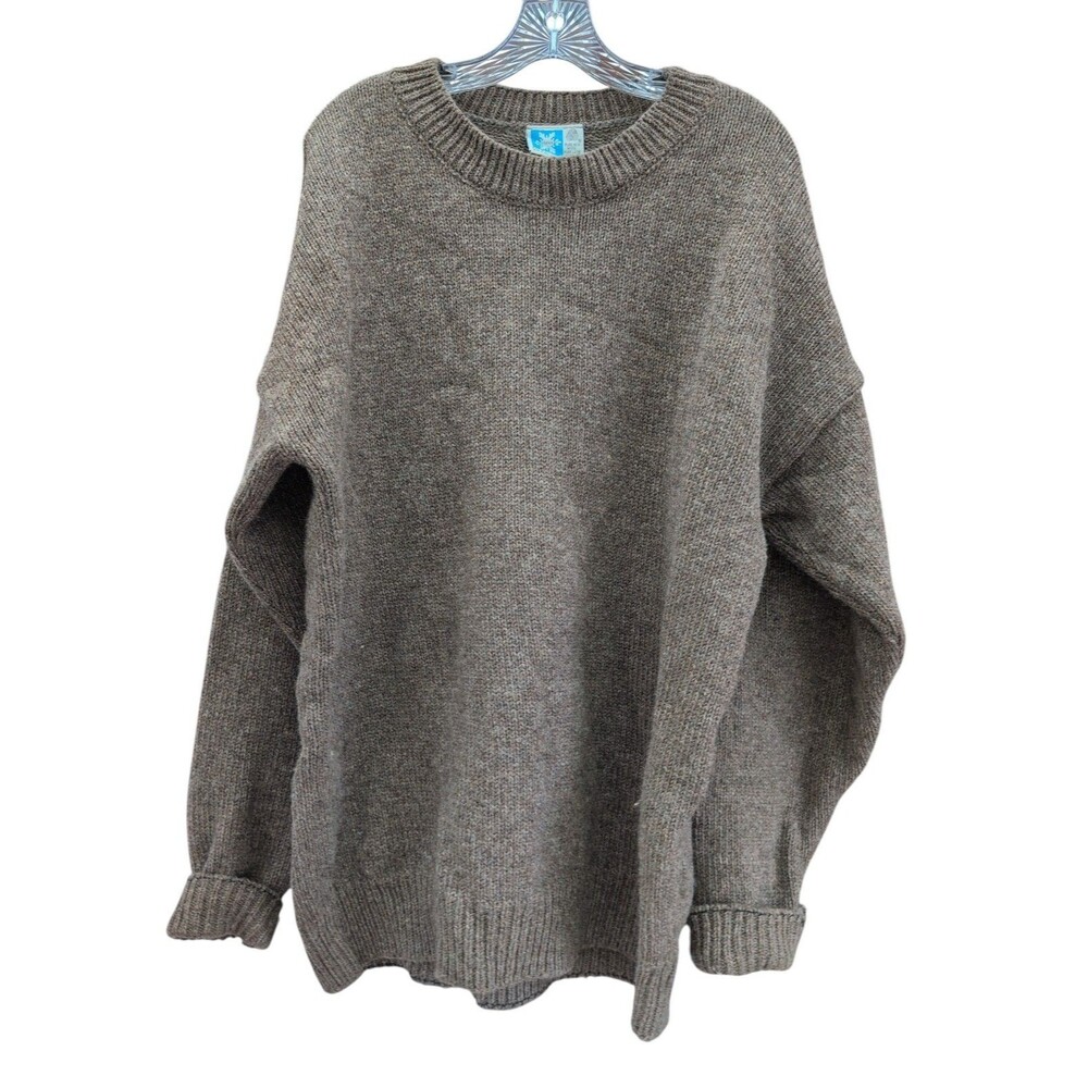 Vintage Norsewear Sweater XXL Brown Pure New Wool New Zealand Crewneck Heavy